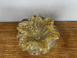 Vintage Murano Yellow Glass Bowl With Gold Aventurine | Antique & Vintage | Moonee Ponds Antiques | Australia Wide Delivery