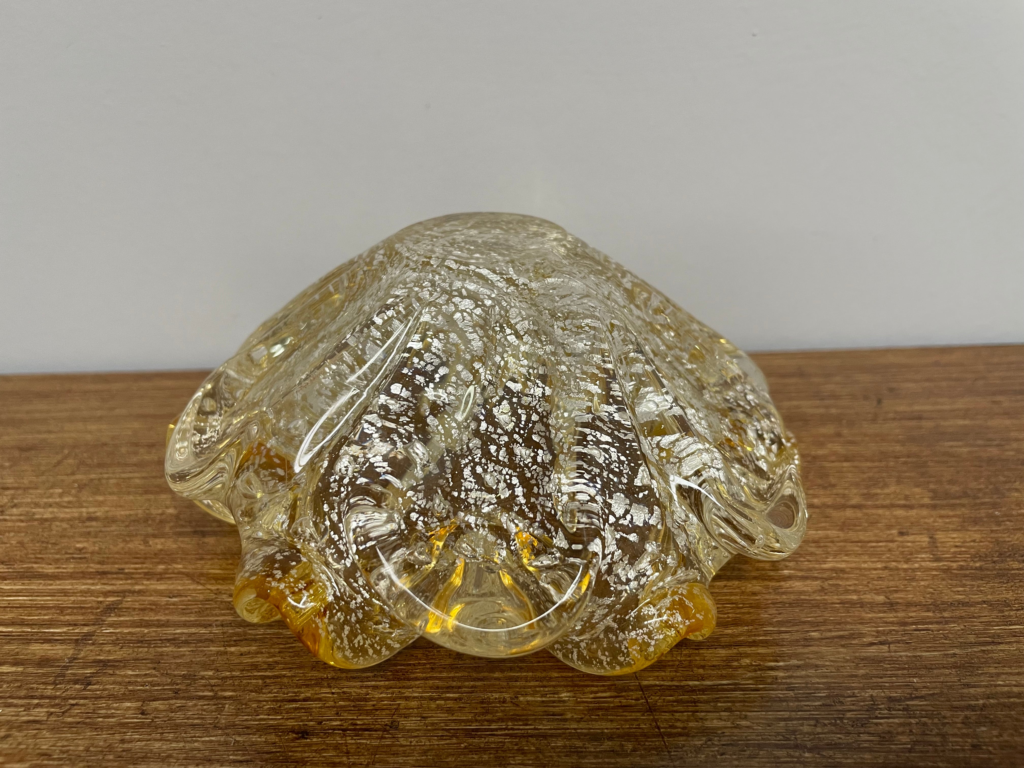 Vintage Murano Yellow Glass Bowl With Gold Aventurine | Antique & Vintage | Moonee Ponds Antiques | Australia Wide Delivery