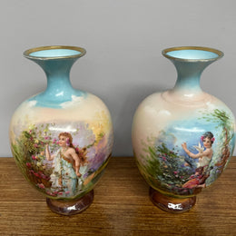 Pair of Pretty Antique Austrian Vases