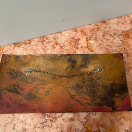 Vintage Enamel On Copper Plaque