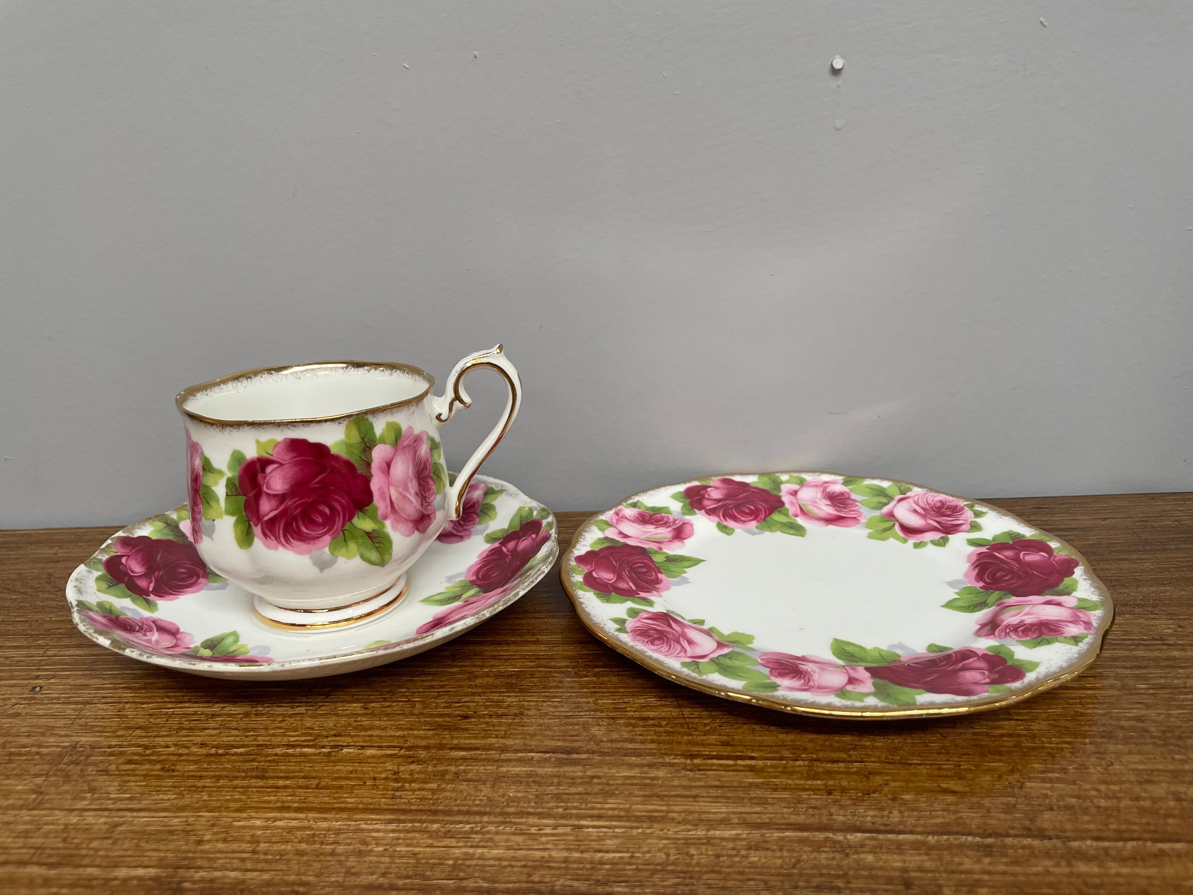 Royal Albert Old English Rose Trio | Antique & Vintage | Moonee Ponds Antiques | Australia Wide Delivery