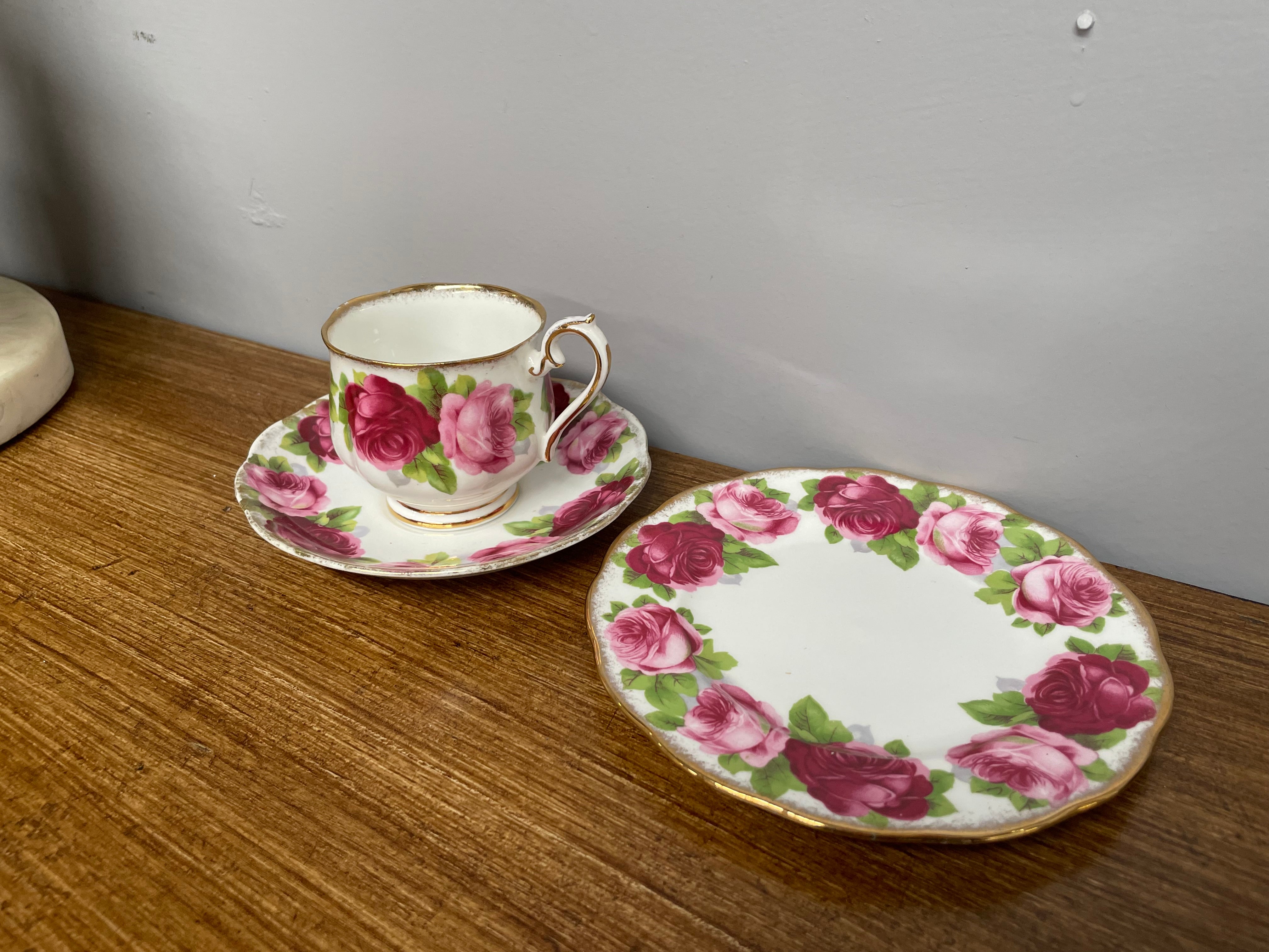 Royal Albert Old English Rose Trio | Antique & Vintage | Moonee Ponds Antiques | Australia Wide Delivery