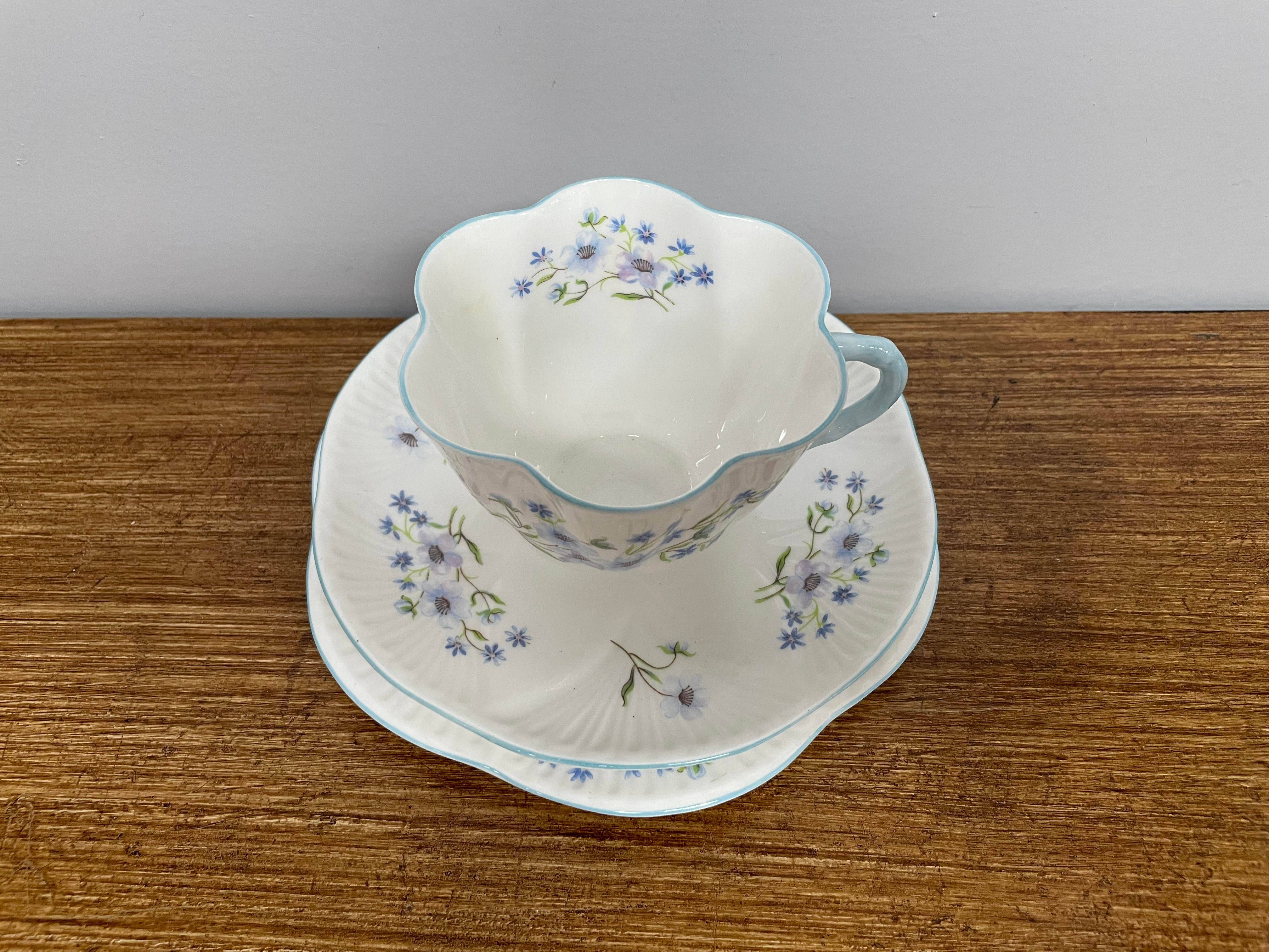 Charming Shelley Blue Rock Trio | Antique & Vintage | Moonee Ponds Antiques | Australia Wide Delivery