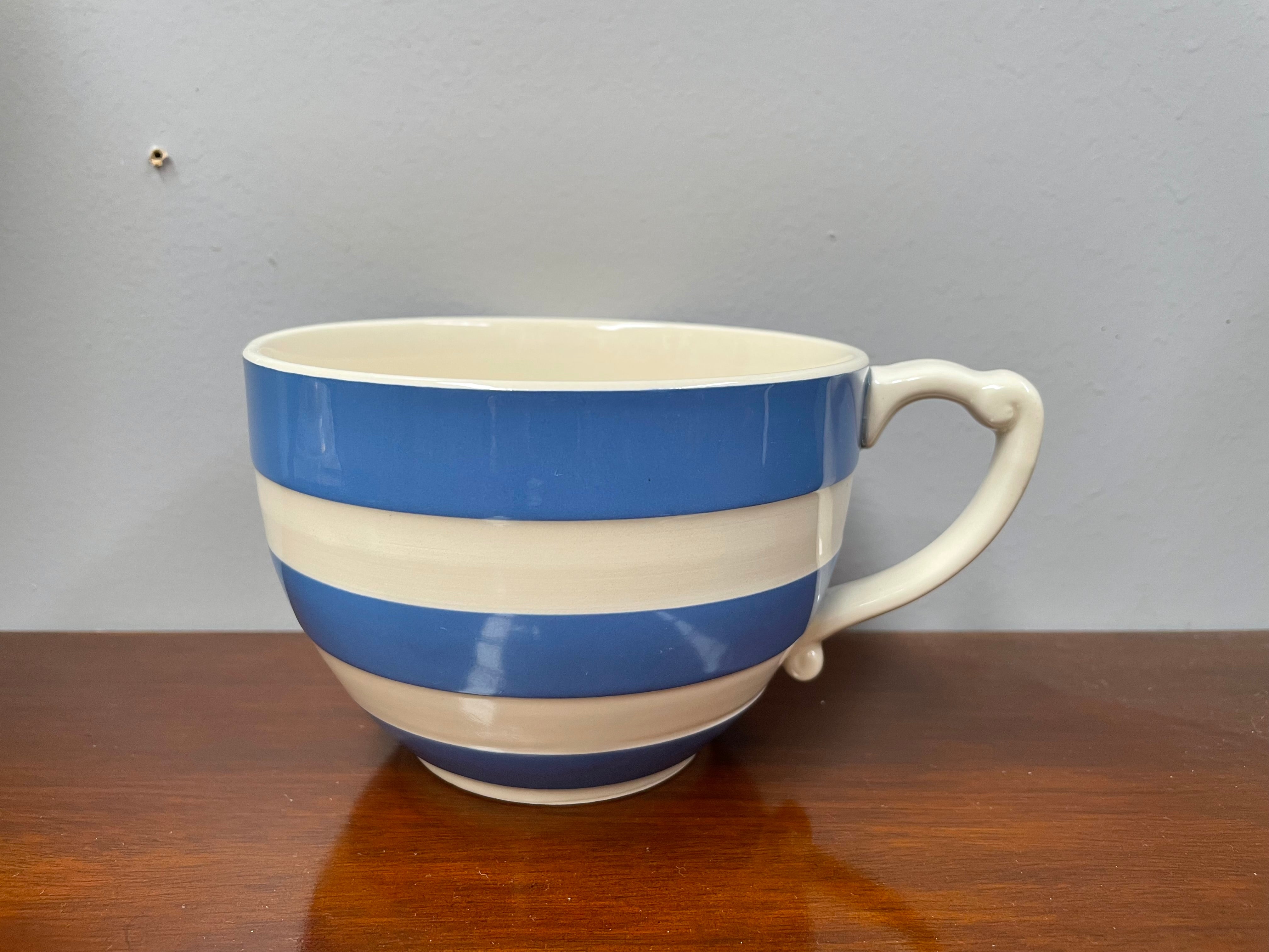 T G GREEN Blue & White Very Large Breakfast Cup | Antique & Vintage | Moonee Ponds Antiques | Australia Wide Delivery