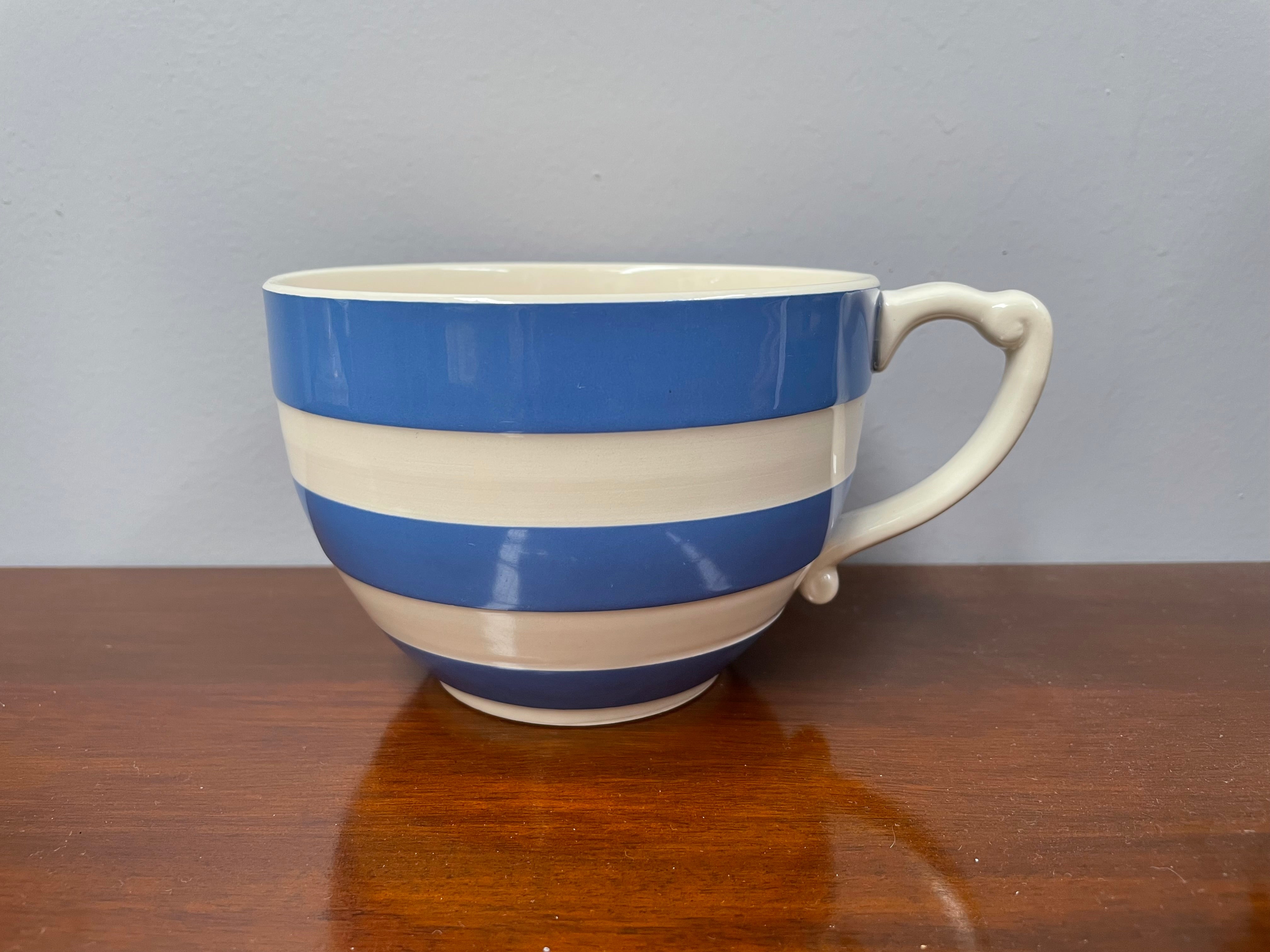 T G GREEN Blue & White Very Large Breakfast Cup | Antique & Vintage | Moonee Ponds Antiques | Australia Wide Delivery