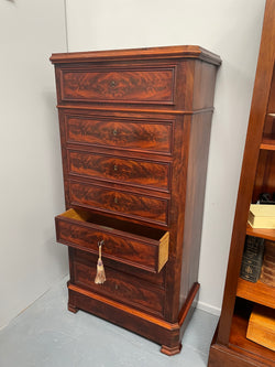 Louis Phillipe Style Flame Mahogany Secretaire Drawers | Antique & Vintage | Moonee Ponds Antiques | Australia Wide Delivery