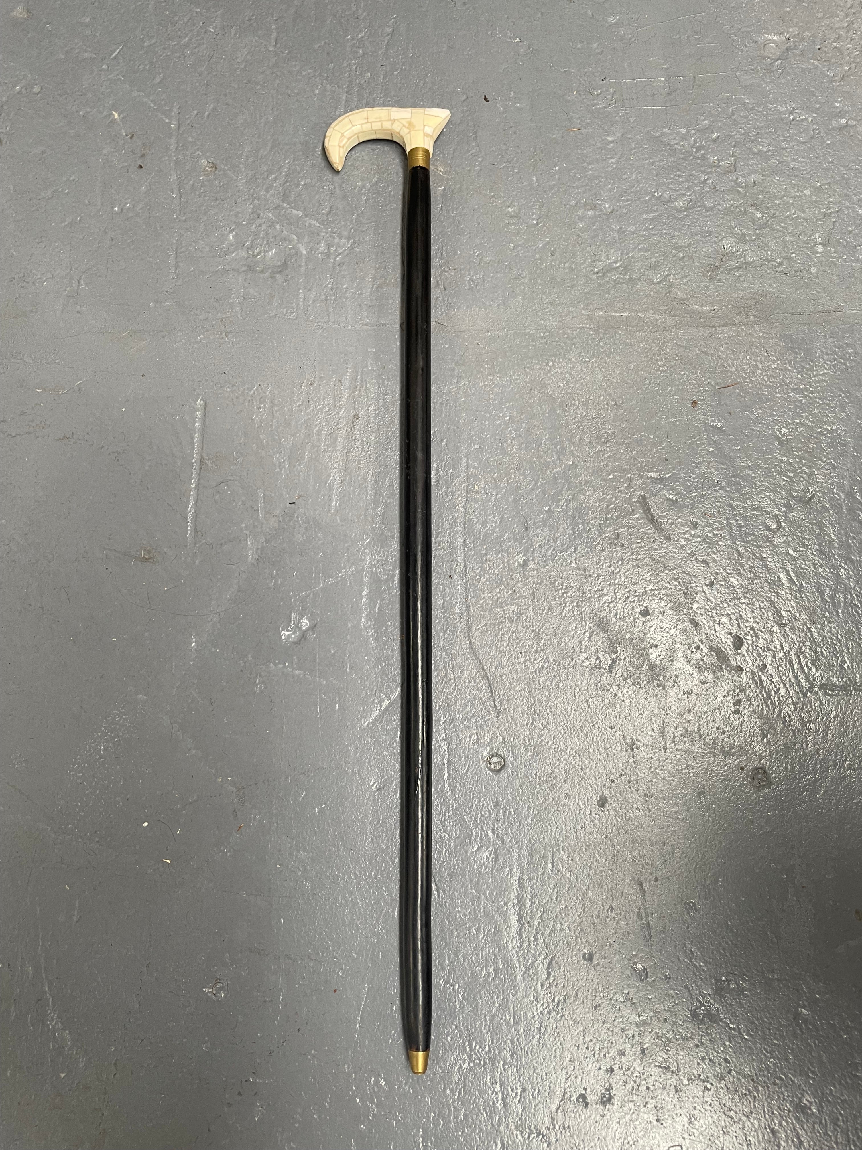 Vintage Walking Stick With Bone Handle & Ebony Wood | Antique & Vintage | Moonee Ponds Antiques | Australia Wide Delivery