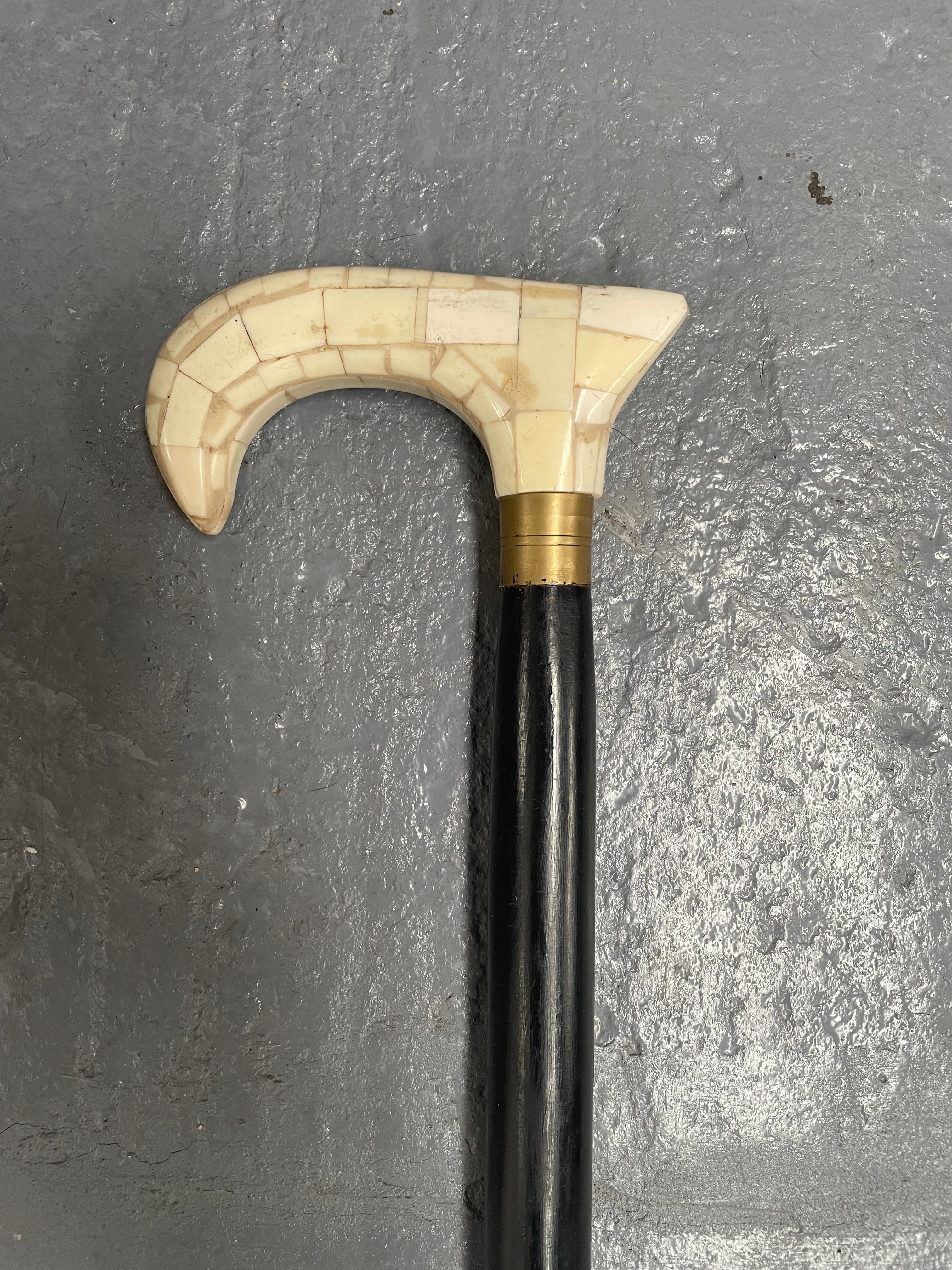 Vintage Walking Stick With Bone Handle & Ebony Wood | Antique & Vintage | Moonee Ponds Antiques | Australia Wide Delivery