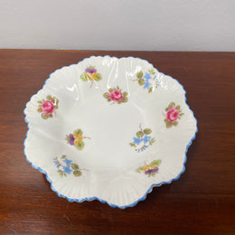 Shelley Rose, Pansy, Forget Me Not Pattern, Blue Edged Pin dish