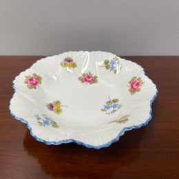 Shelley Rose, Pansy, Forget Me Not Pattern, Blue Edged Pin dish