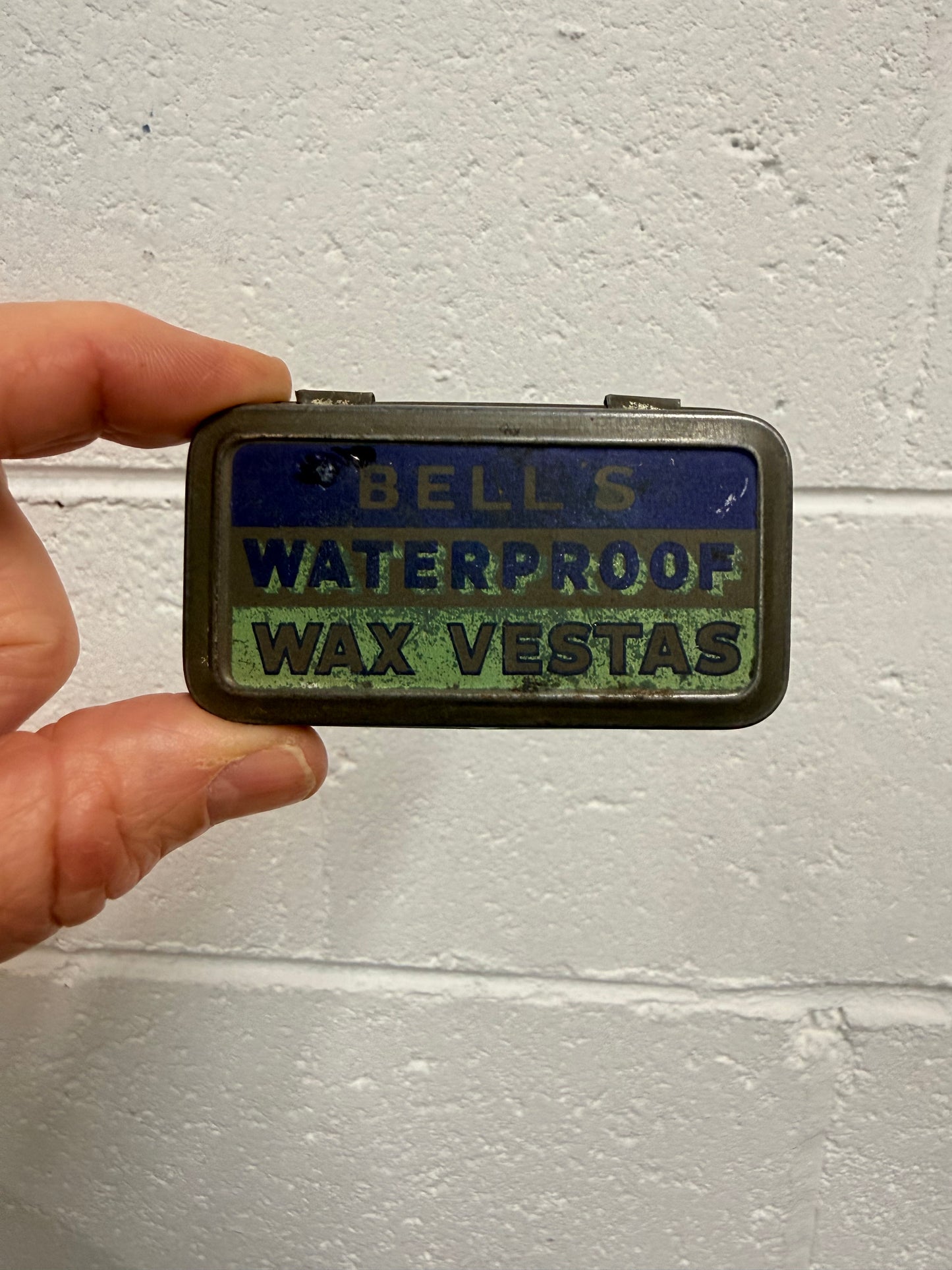 "Bells" Waterproof Wax Vesta Match Tin