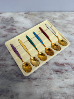 Vintage Norwegian Gilded Sterling Silver & Enamel Spoons | Antique & Vintage | Moonee Ponds Antiques | Australia Wide Delivery