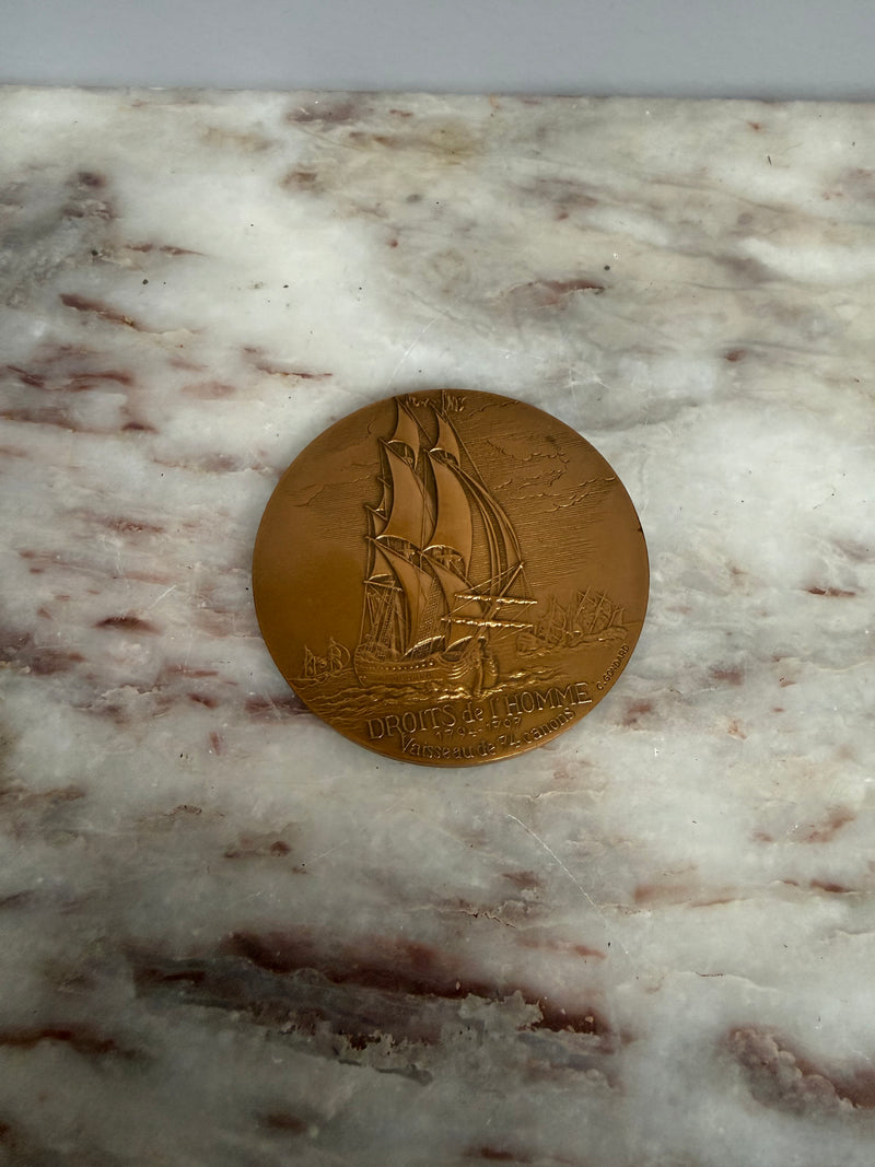 Vintage French Commerative Bronze Medal