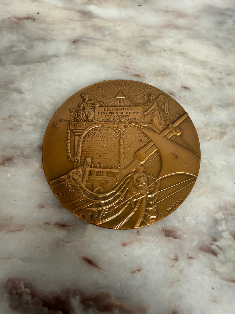 Vintage French Commerative Bronze Medal