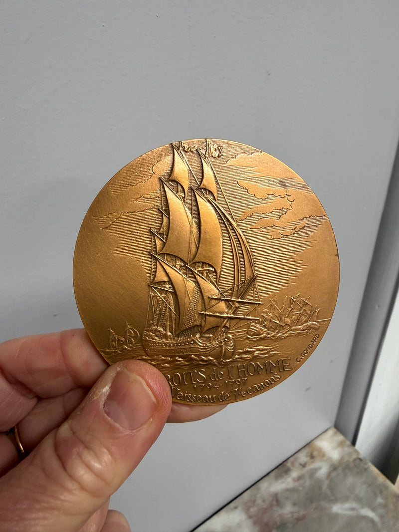 Vintage French Commerative Bronze Medal