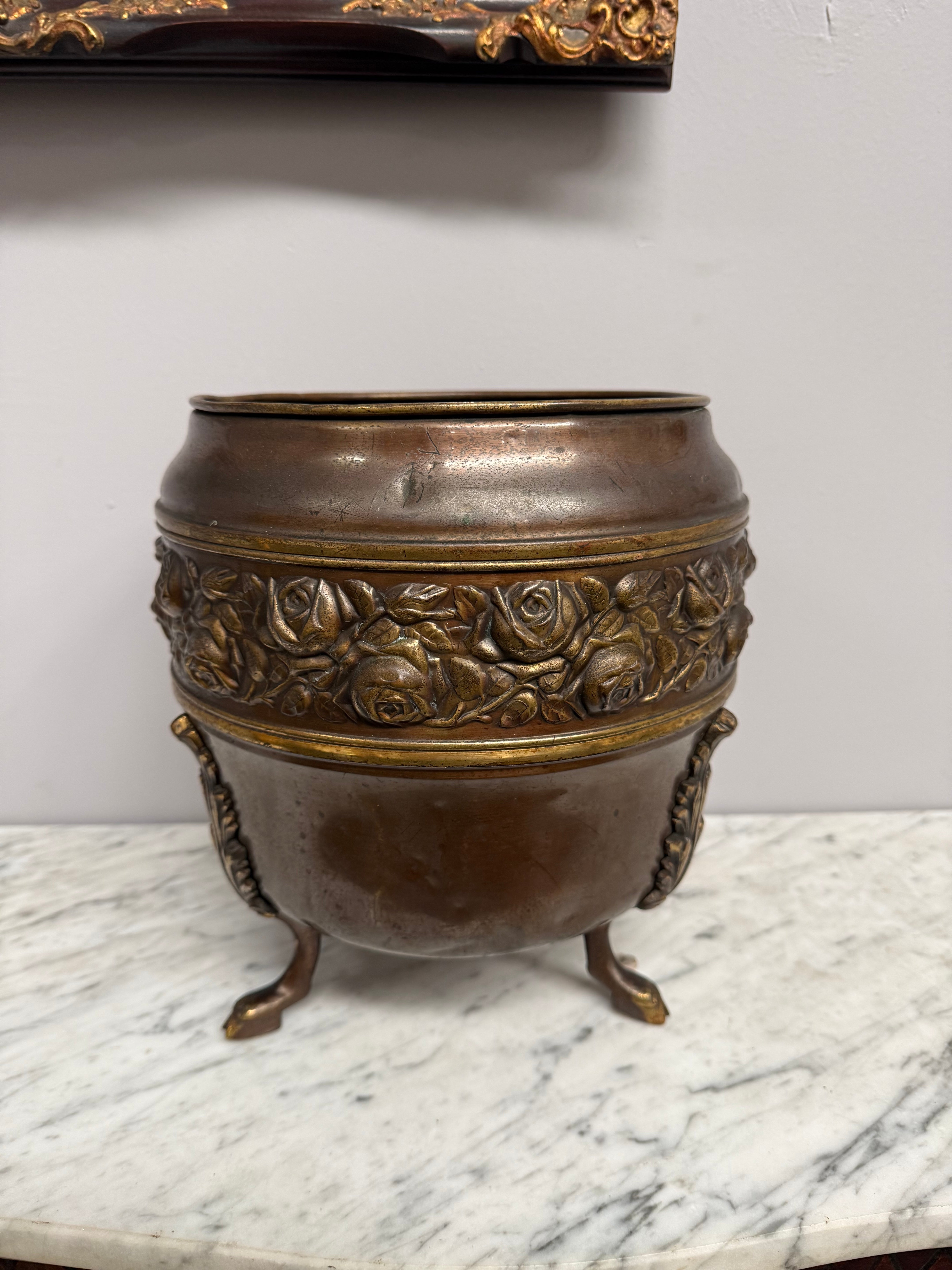 Antique Edwardian Brass Planter On Feet | Antique & Vintage | Moonee Ponds Antiques | Australia Wide Delivery
