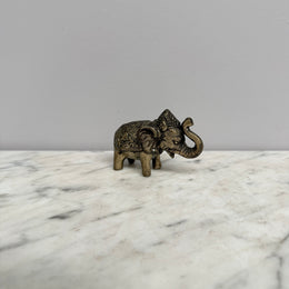 Vintage Silvered Brass Elephant Figure