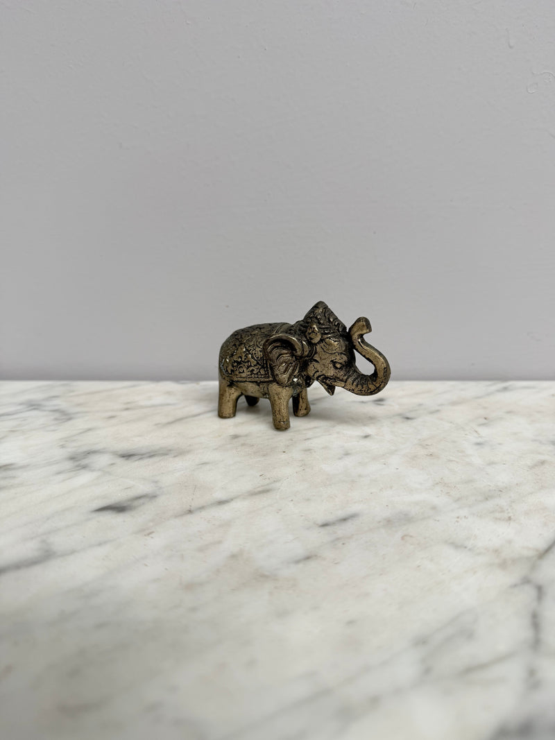 Vintage Silvered Brass Elephant Figure