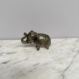 Vintage Silvered Brass Elephant Figure