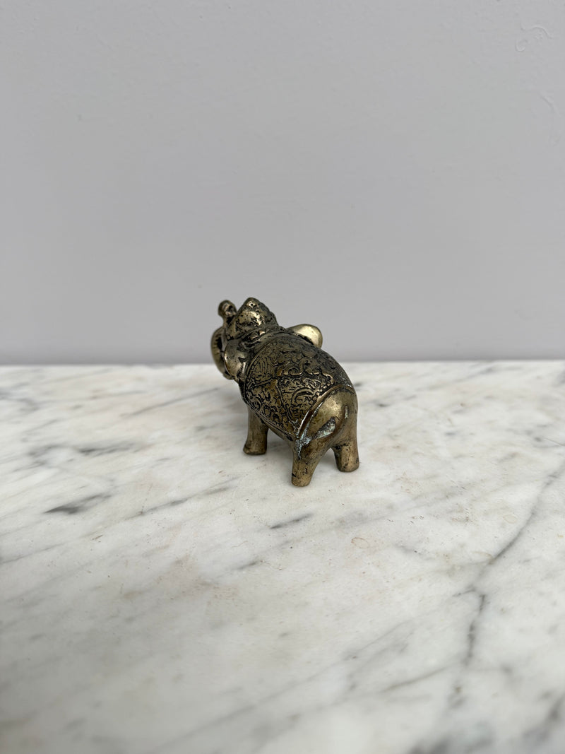 Vintage Silvered Brass Elephant Figure