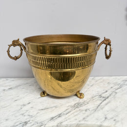Antique French Brass Planter On Feet