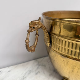 Antique French Brass Planter On Feet