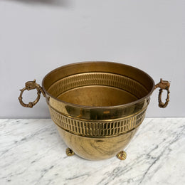 Antique French Brass Planter On Feet