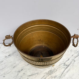 Antique French Brass Planter On Feet