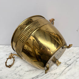 Antique French Brass Planter On Feet