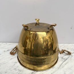 Antique French Brass Planter On Feet