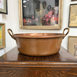 Large Antique French Copper Jam Pan / Cauldron