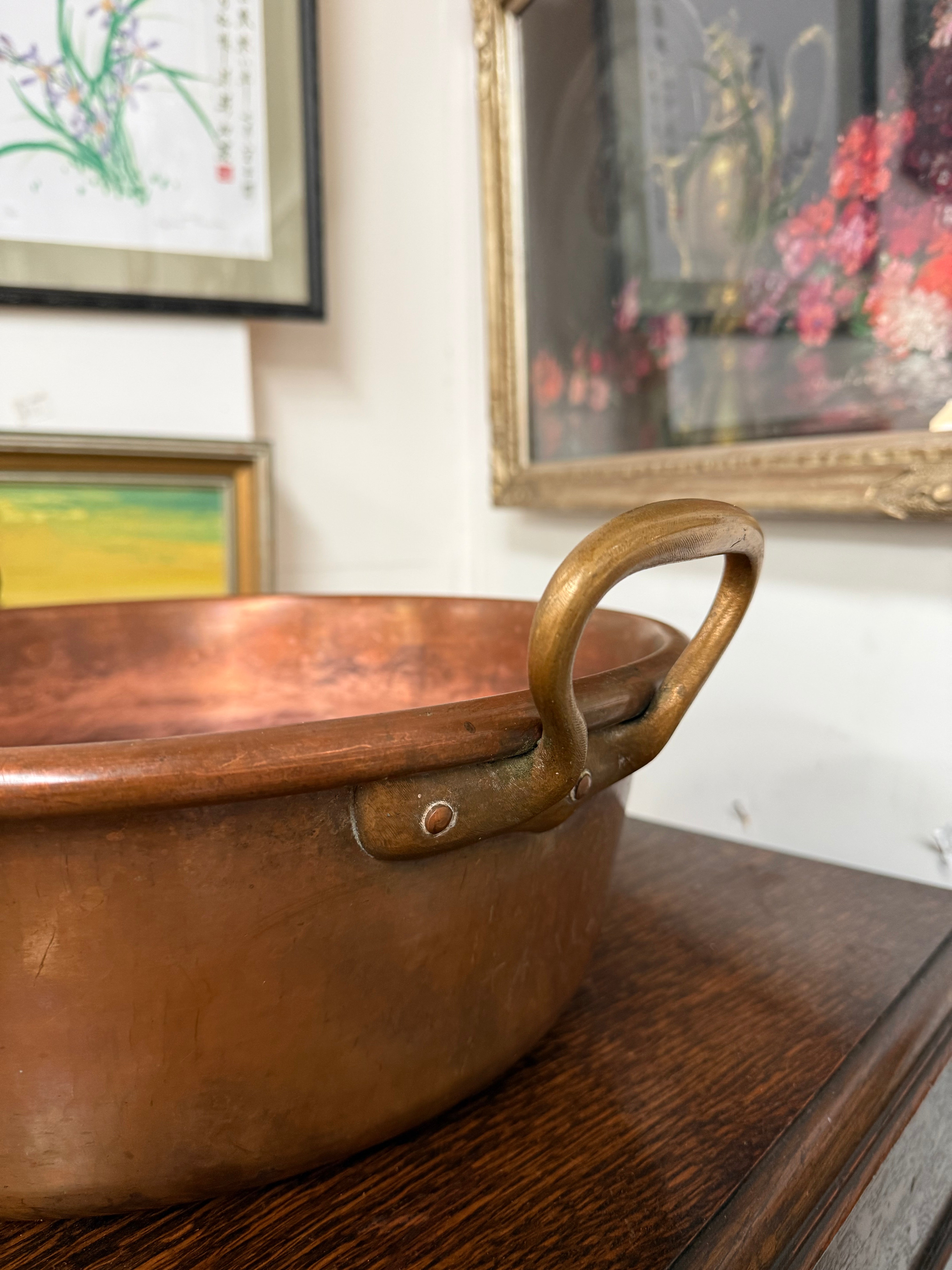 Large Antique French Copper Jam Pan / Cauldron | Antique & Vintage | Moonee Ponds Antiques | Australia Wide Delivery