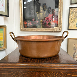Large Antique French Copper Jam Pan / Cauldron
