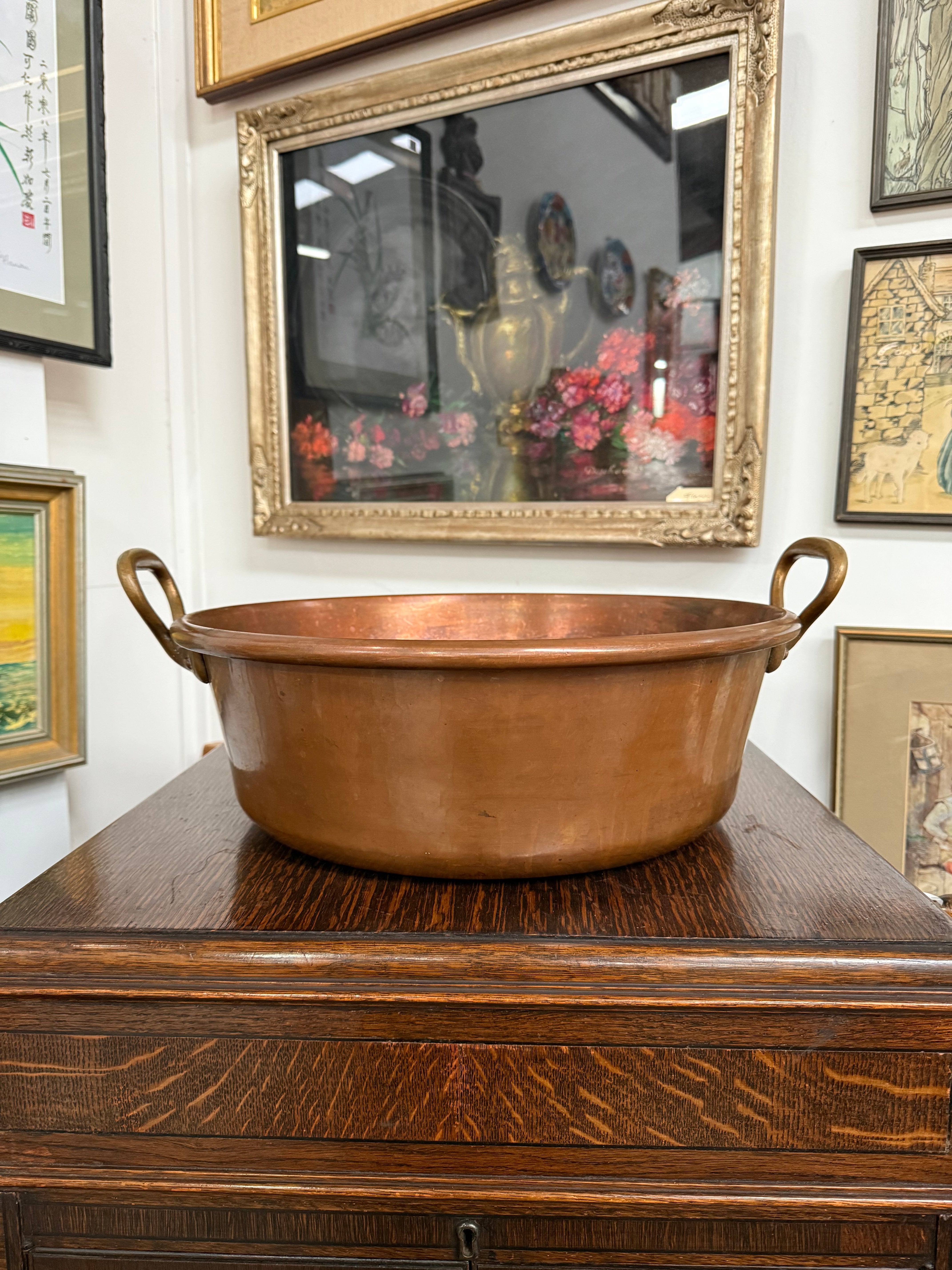 Large Antique French Copper Jam Pan / Cauldron | Antique & Vintage | Moonee Ponds Antiques | Australia Wide Delivery