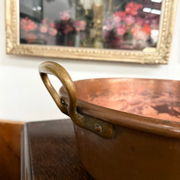 Large Antique French Copper Jam Pan / Cauldron