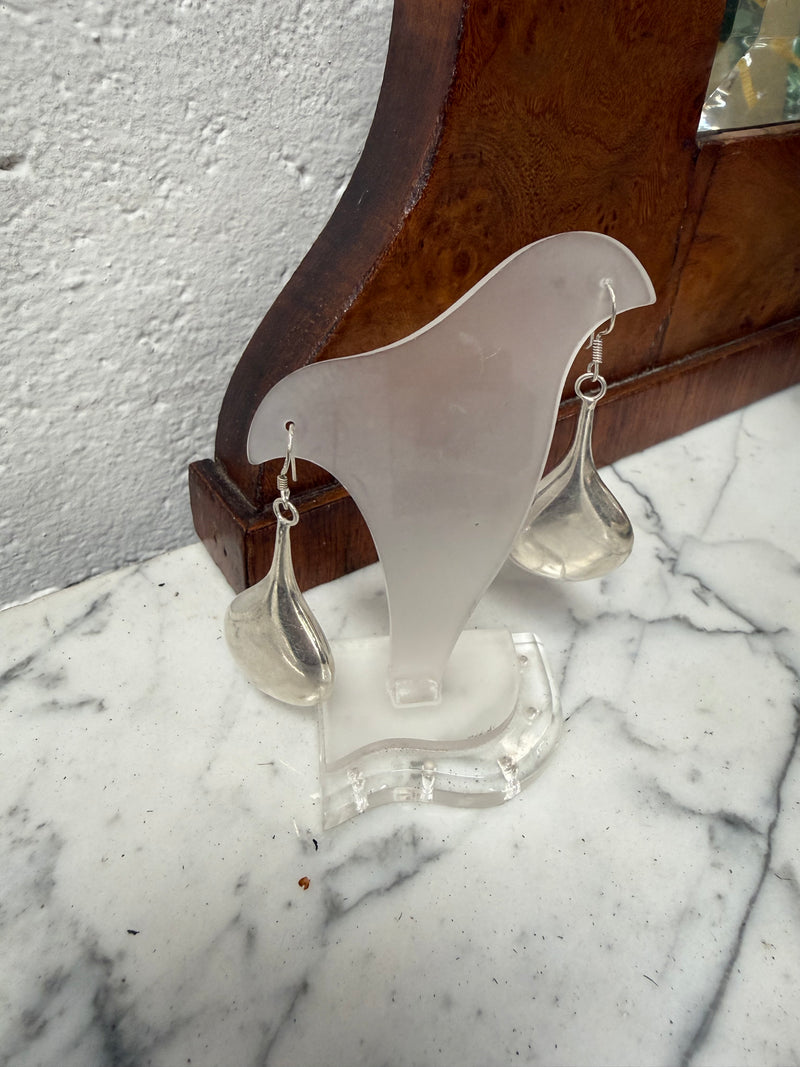 Pair Vintage Sterling Silver Drop Earrings