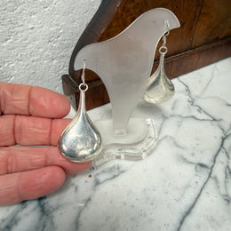 Pair Vintage Sterling Silver Drop Earrings