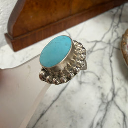 Vintage Pair of Mexican Silver & Turquoise Earrings