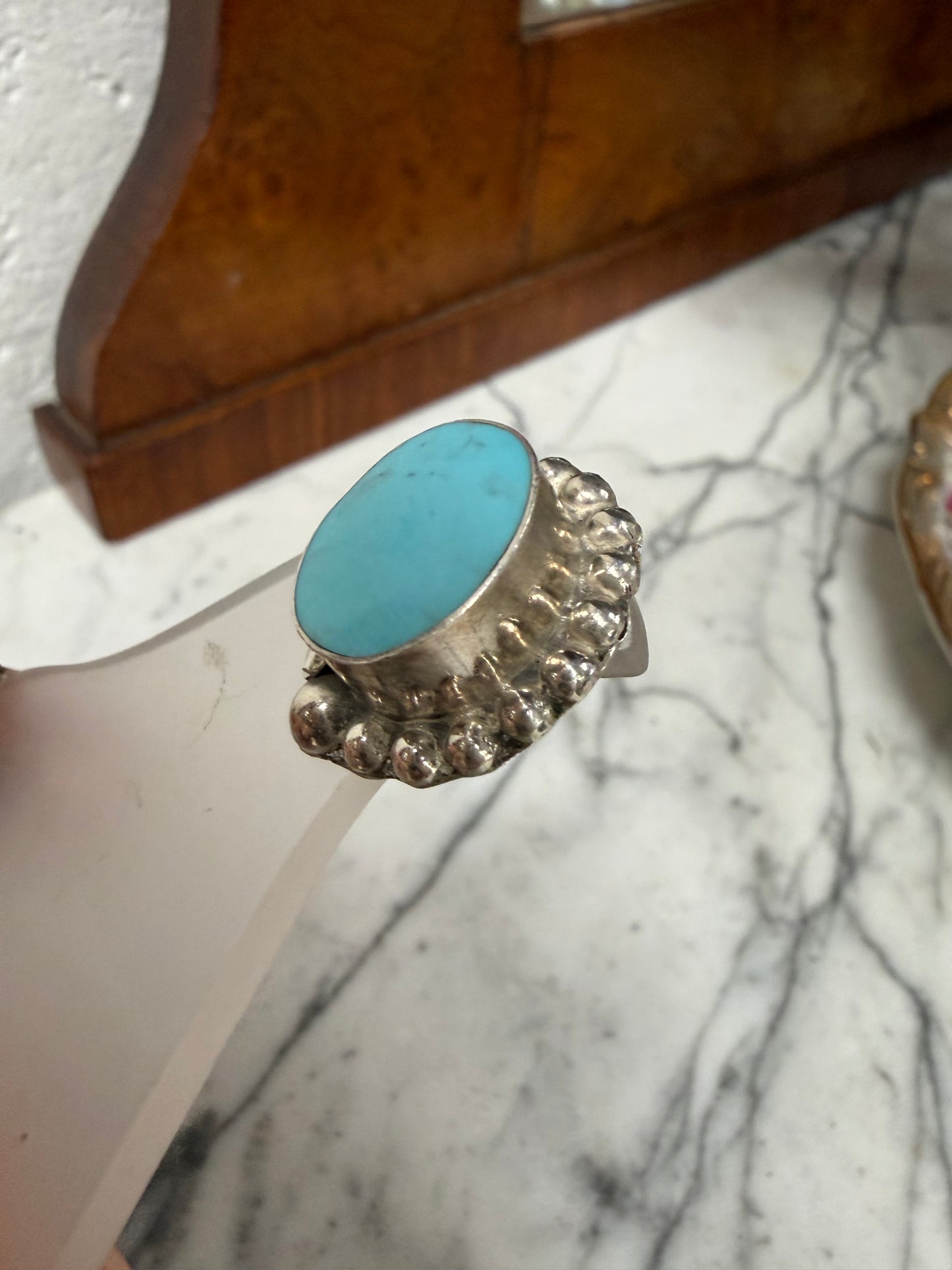 Vintage Pair of Mexican Silver & Turquoise Earrings