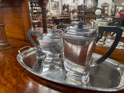 Elegant "Drummond & Co" Silver-plate 4 Piece Tea Service and Conforming Tray. | Antique & Vintage | Moonee Ponds Antiques | Australia Wide Delivery