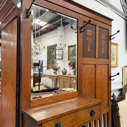 Impressive Arts & Crafts Oak Hallstand