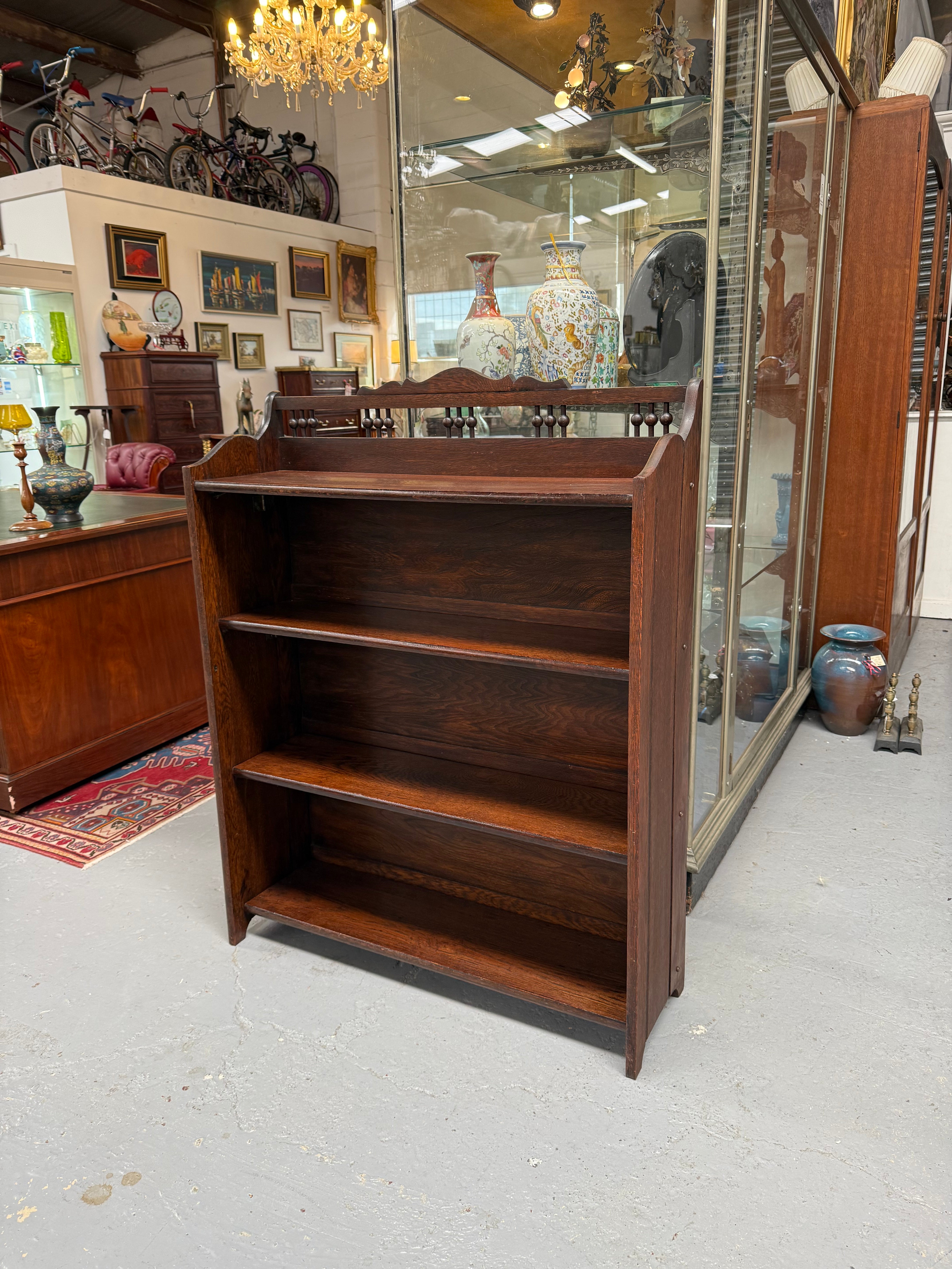 Arts and Crafts Freestanding Oak Open face Bookcase | Antique & Vintage | Moonee Ponds Antiques | Australia Wide Delivery