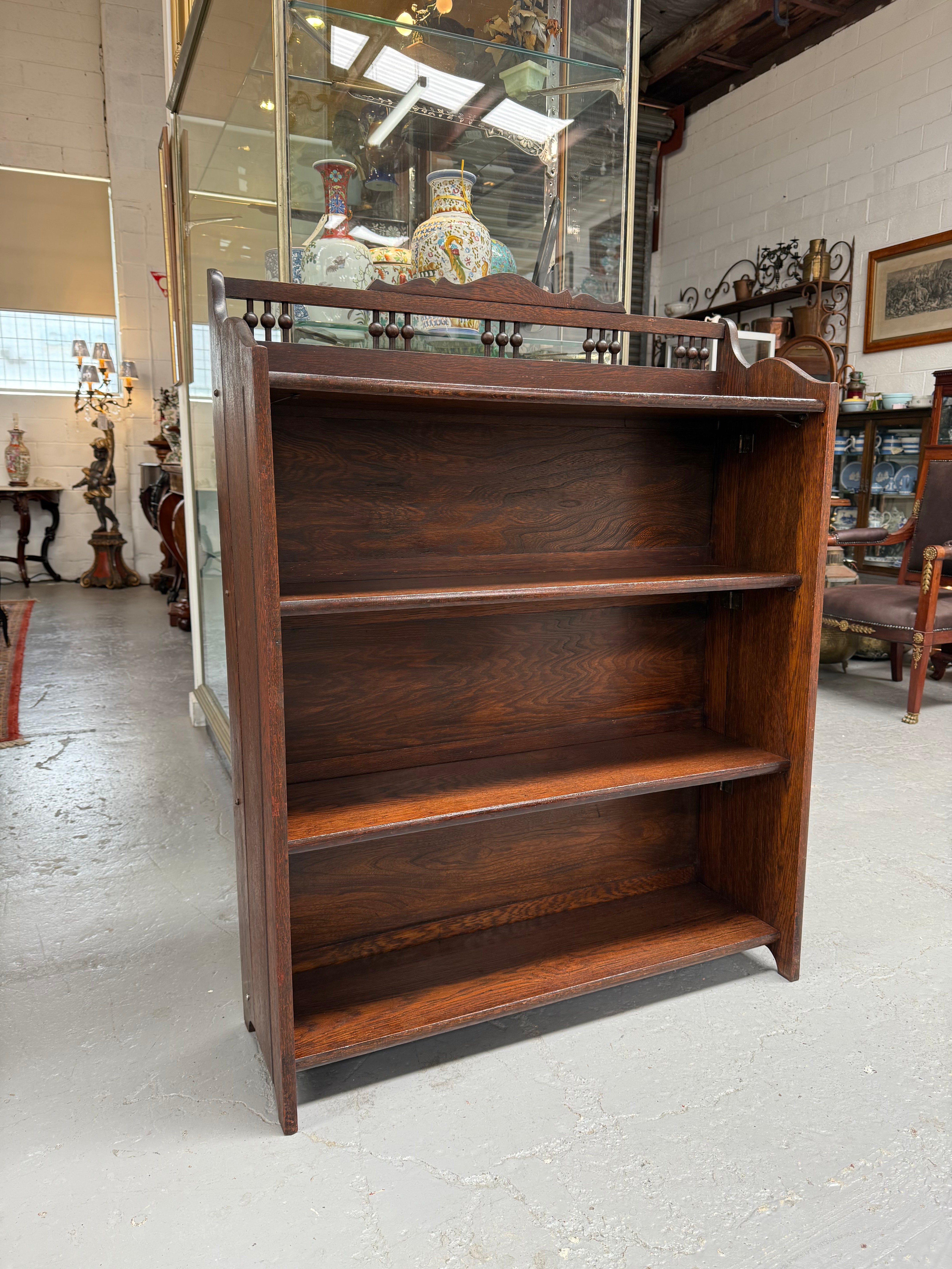 Arts and Crafts Freestanding Oak Open face Bookcase | Antique & Vintage | Moonee Ponds Antiques | Australia Wide Delivery