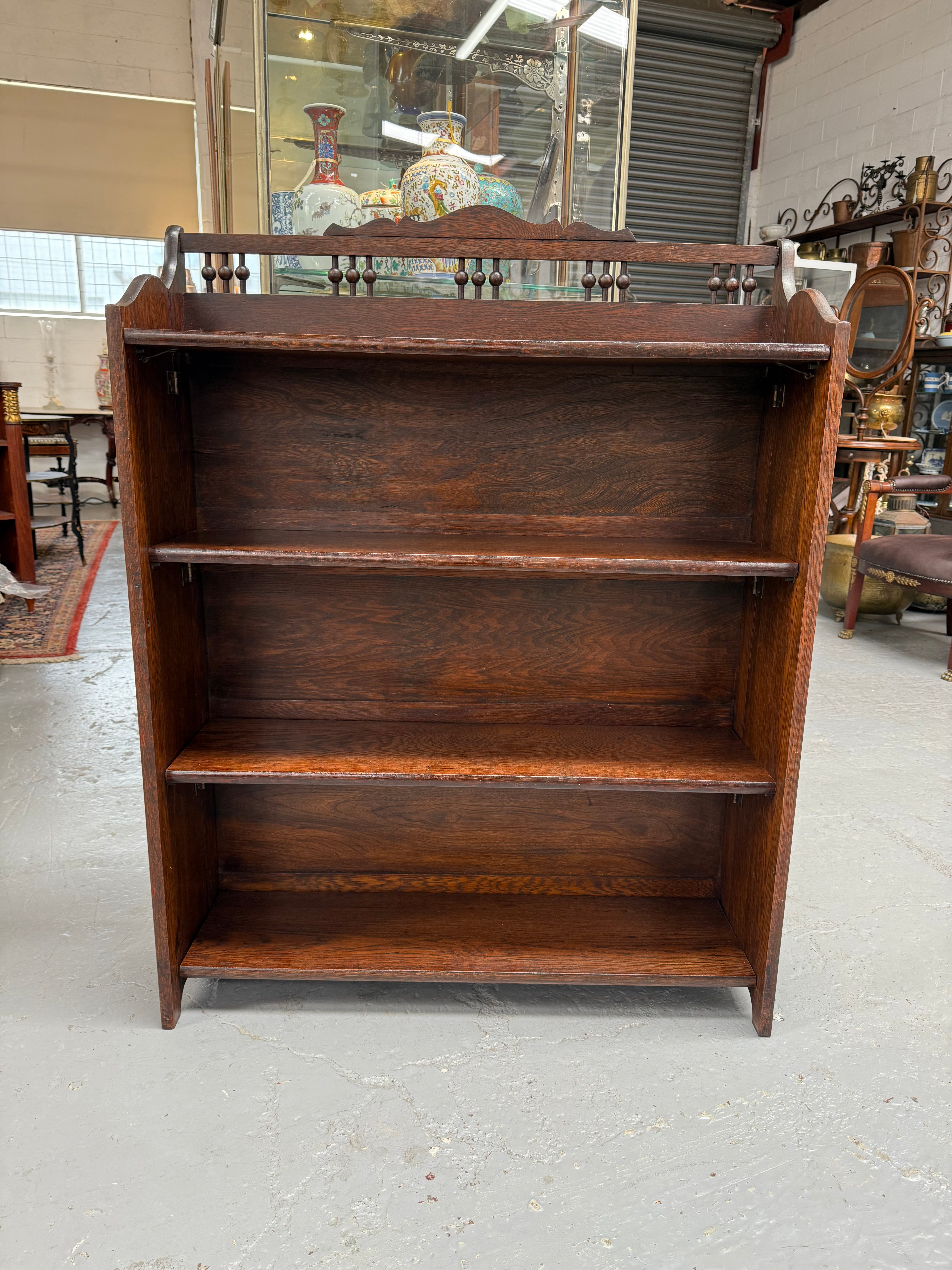 Arts and Crafts Freestanding Oak Open face Bookcase | Antique & Vintage | Moonee Ponds Antiques | Australia Wide Delivery