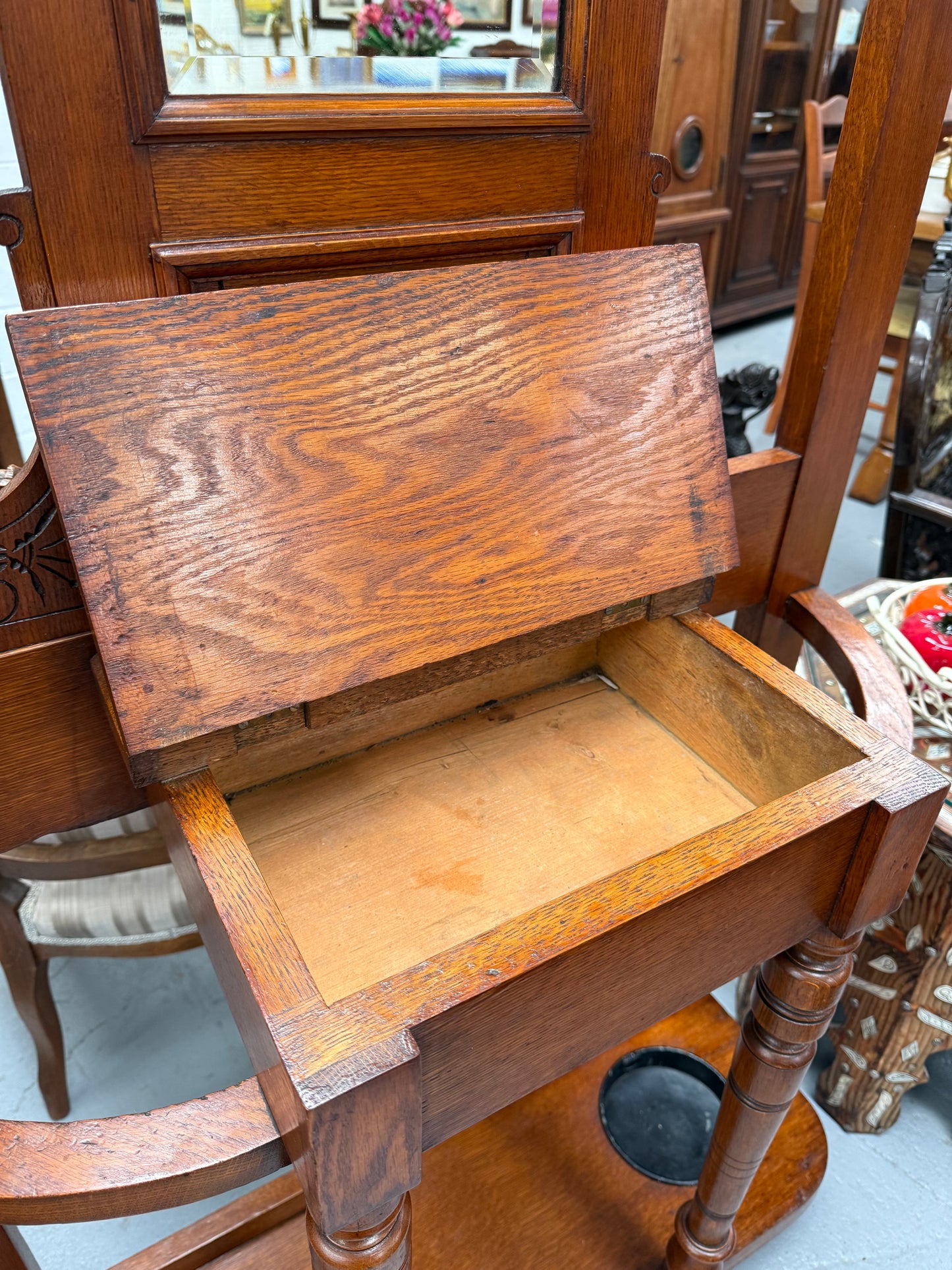 Edwardian Oak Hallstand