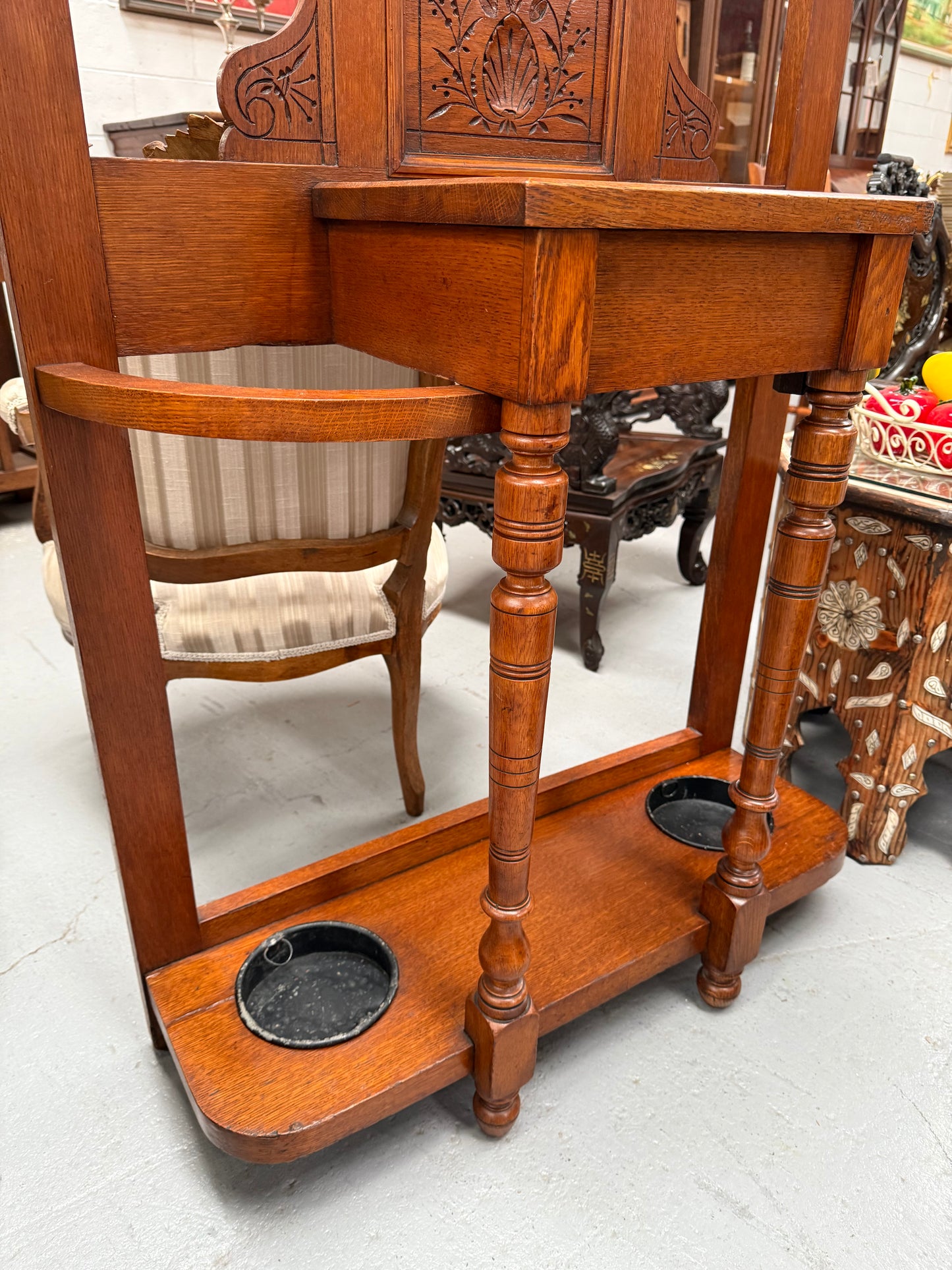 Edwardian Oak Hallstand