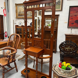 Edwardian Oak Hallstand