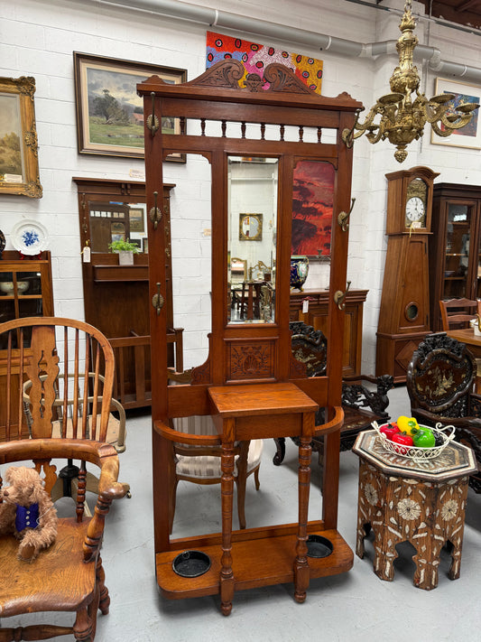 Edwardian Oak Hallstand