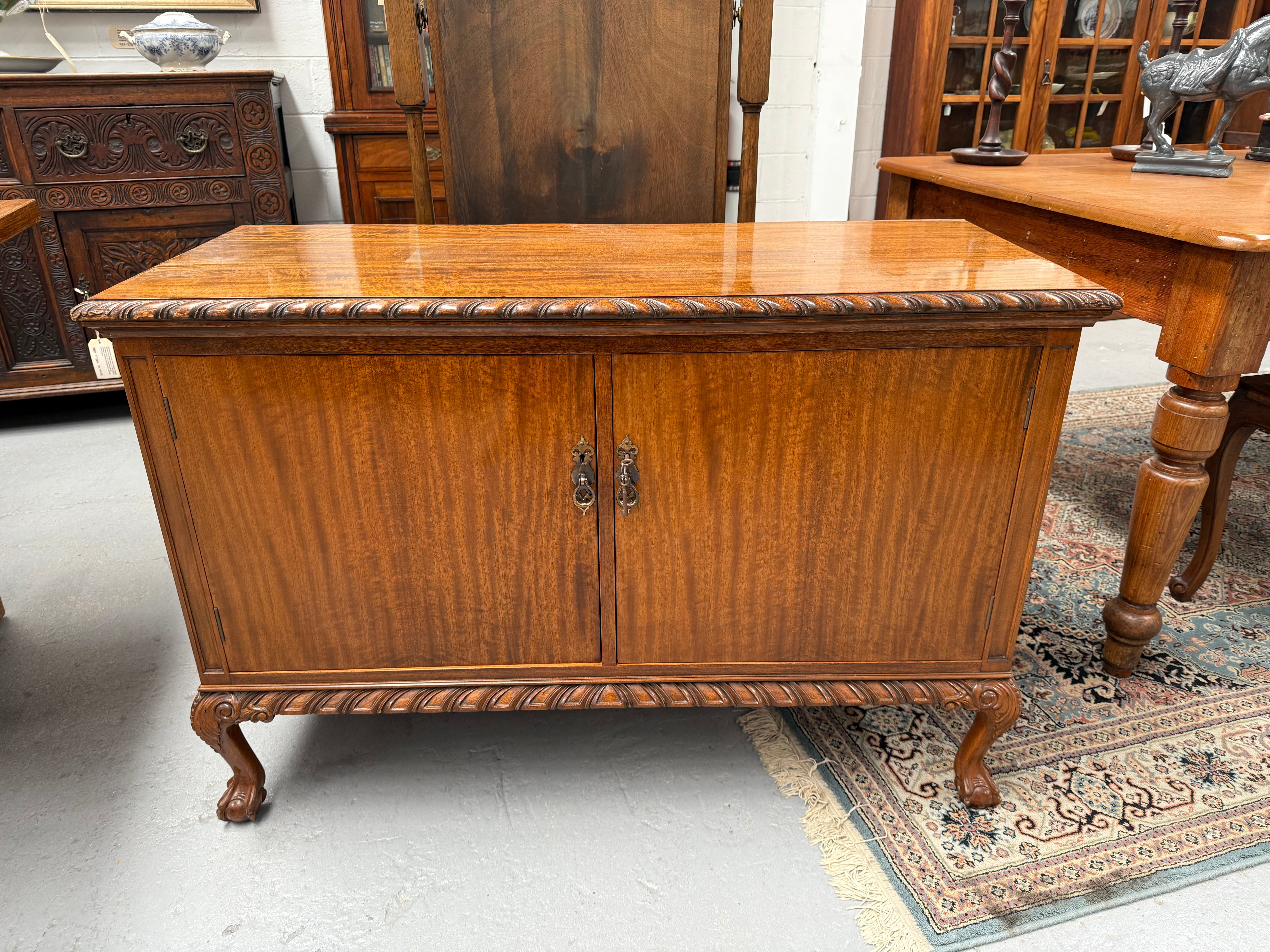 Mahogany Chippendale Style TV Cabinet | Antique & Vintage | Moonee Ponds Antiques | Australia Wide Delivery