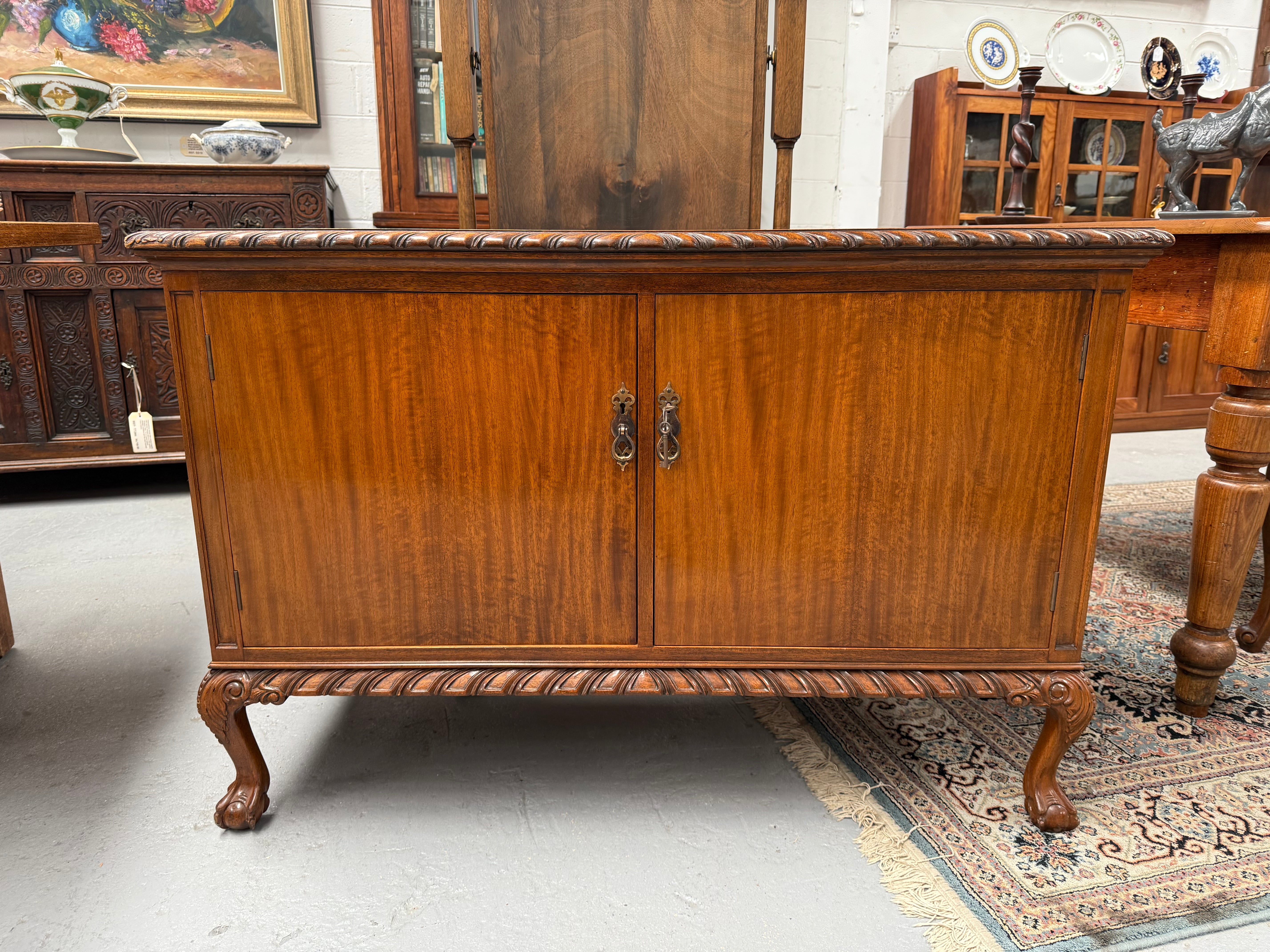 Mahogany Chippendale Style TV Cabinet | Antique & Vintage | Moonee Ponds Antiques | Australia Wide Delivery